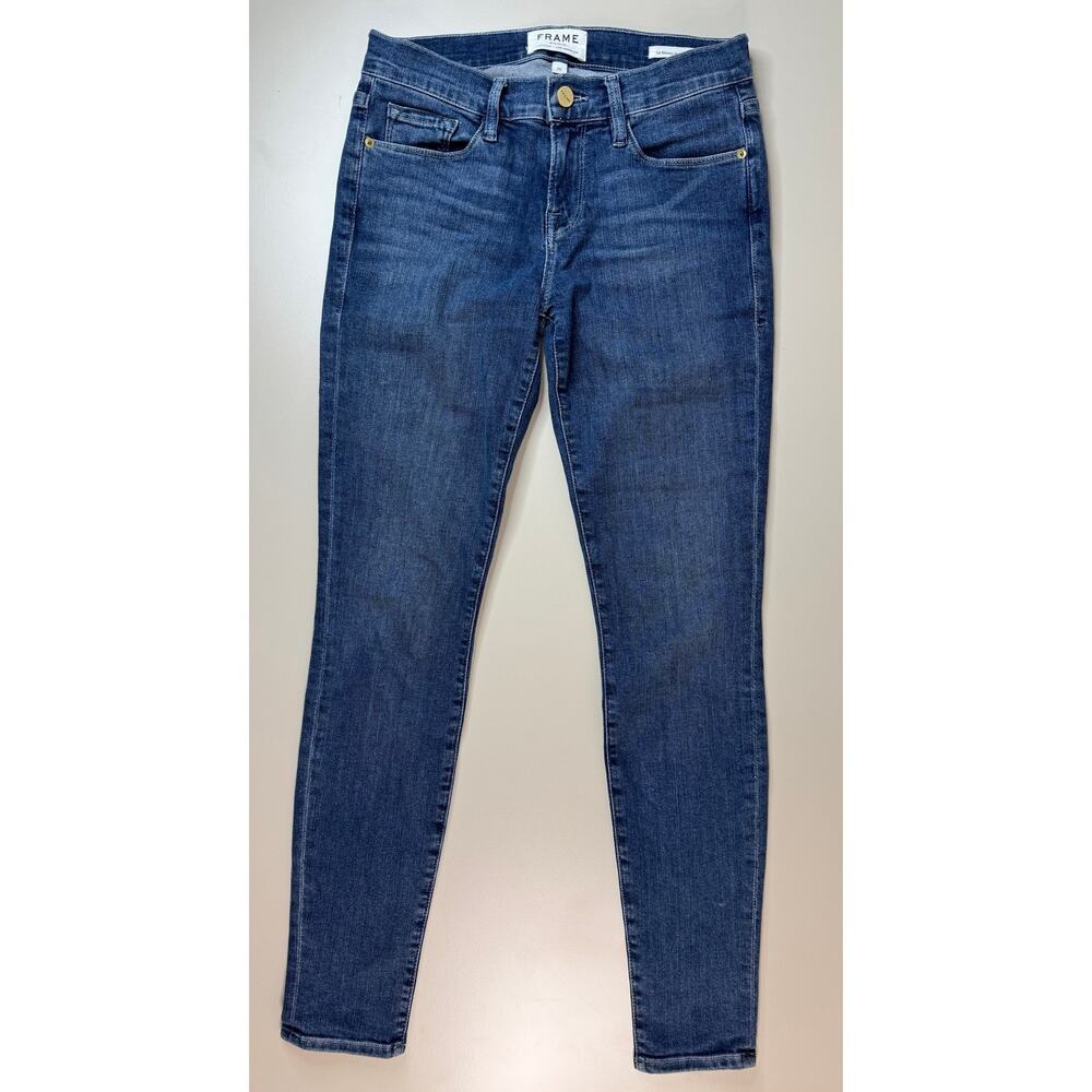 FRAME Le Skinny de Jeanne Women’s 26 Dark Wash Mid Rise‎ Skinny Jeans Emo Prep